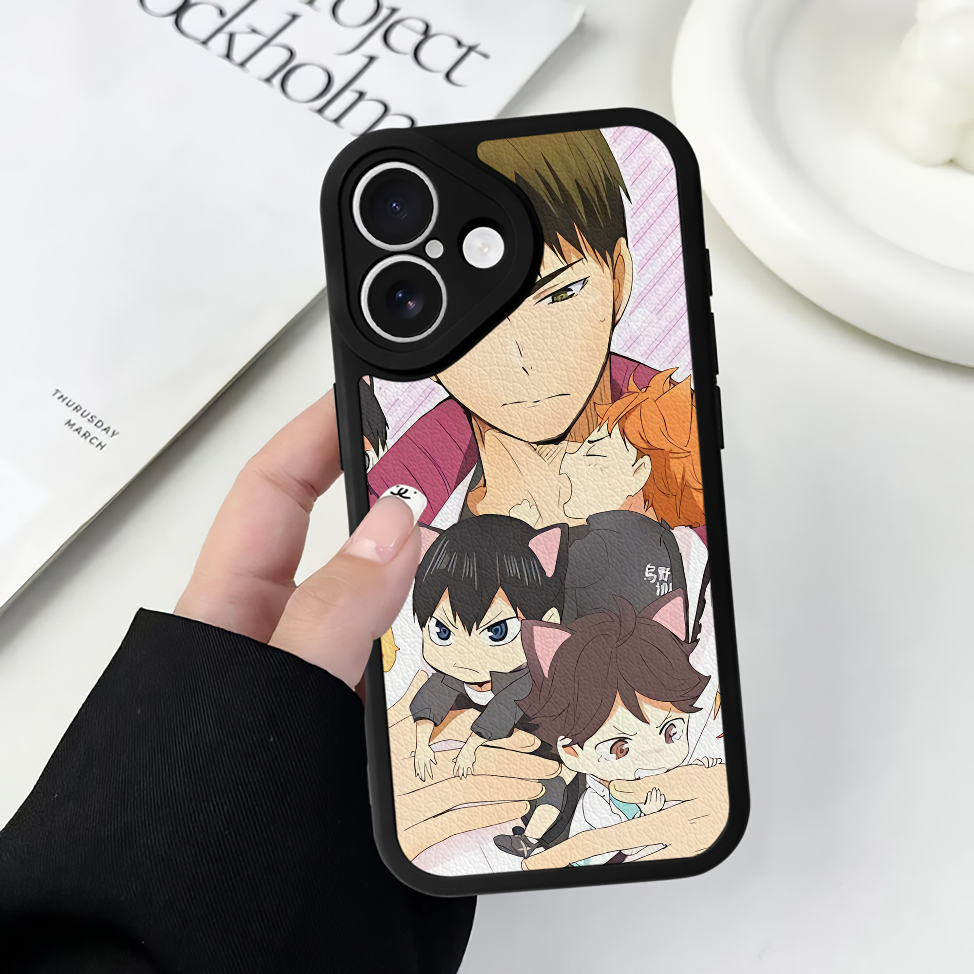 （画像用） ハイキュー!! Haikyu!! 【iPhone 16シリーズ対応】シリコンスマホケース（レザー調） 材質：シリコン